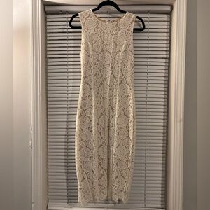 Lulu's Cream Lace Midi Dress